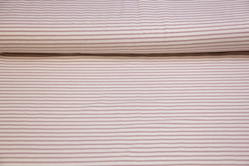 Jersey mit Streifen, weiß, malve, 0,5 m
